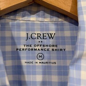 J. Crew offshore performance shirt Sky Blue Checkered Dress Shirt size medium